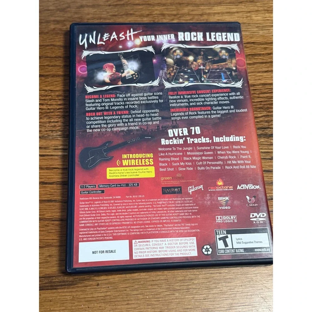 Guitar Hero III Legends of Rock Sony PlayStation 2 PS2 Game Activision 2007